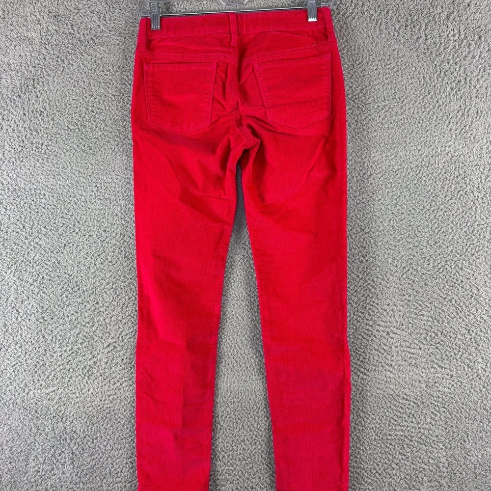 Gap Stretch Jegging Pants Girls‎ 14 Regular Red Corduroy Skinny Mid Rise Denim